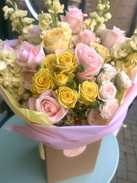 FRESH FLOWER HAND TIED BOUQUET. ‘Buttercup’